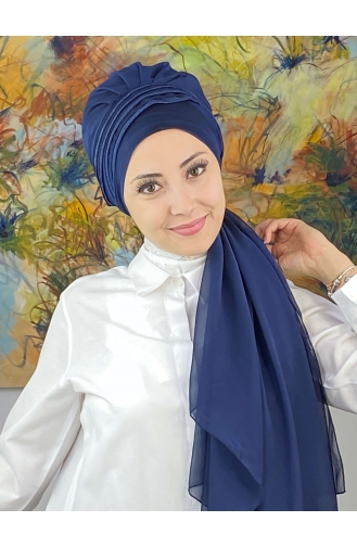 Light Navy Blue Ready to Wear Turban 4YDSAL27-03