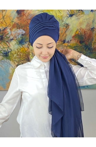 Light Navy Blue Ready to wear Turban 4YDSAL27-03