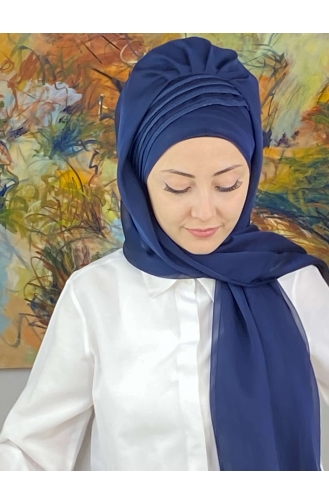 Light Navy Blue Ready to Wear Turban 4YDSAL27-03