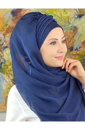 Light Navy Blue Ready to Wear Turban 4YDSAL27-03