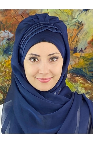Light Navy Blue Ready to Wear Turban 4YDSAL27-03