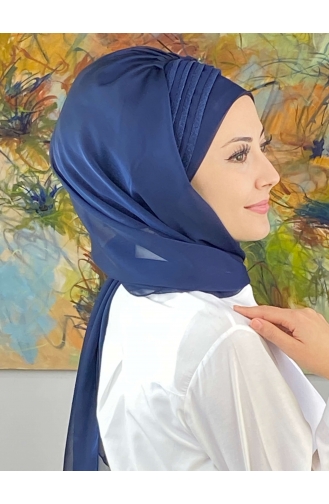 Light Navy Blue Ready to Wear Turban 4YDSAL27-03