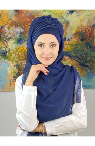 Light Navy Blue Ready to Wear Turban 4YDSAL27-03