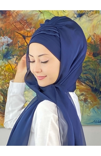 Light Navy Blue Ready to Wear Turban 4YDSAL27-03