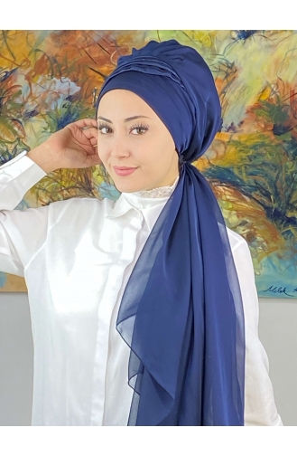 Light Navy Blue Ready to Wear Turban 4YDSAL27-03