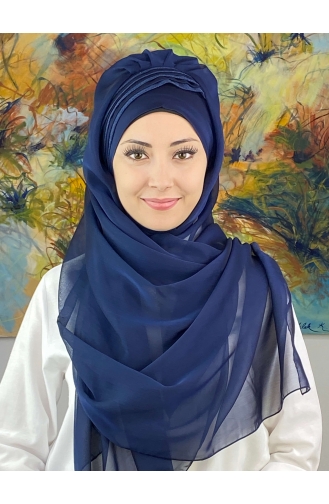 Light Navy Blue Ready to Wear Turban 4YDSAL27-03