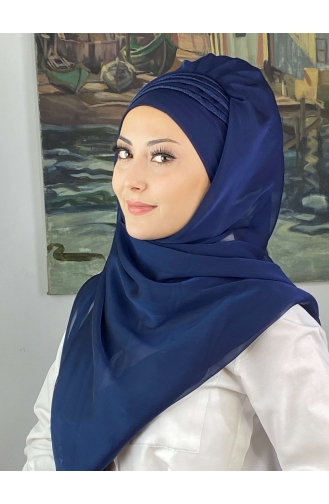 Light Navy Blue Ready to Wear Turban 4YDSAL27-03