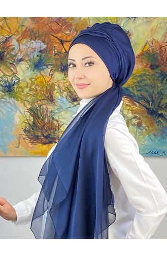 Light Navy Blue Ready to Wear Turban 4YDSAL27-03