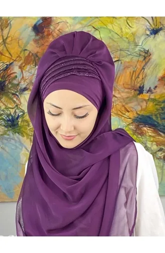 Dunkelviolett Praktischer Turban 4YDSAL27-06