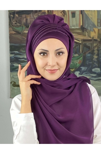 Dark Purple Ready to wear Turban 4YDSAL27-06