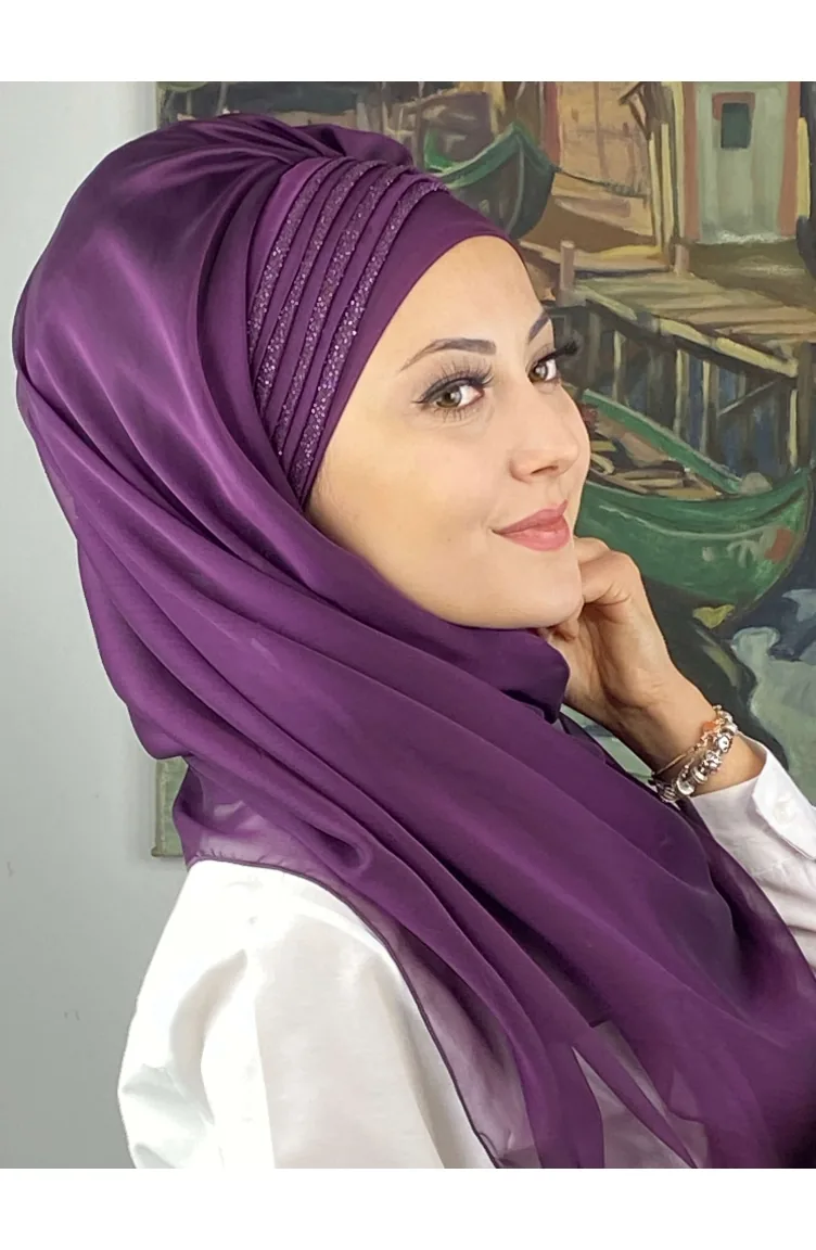 Dunkelviolett Praktischer Turban 4YDSAL27-06