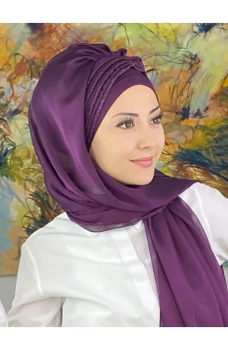Dunkelviolett Praktischer Turban 4YDSAL27-06