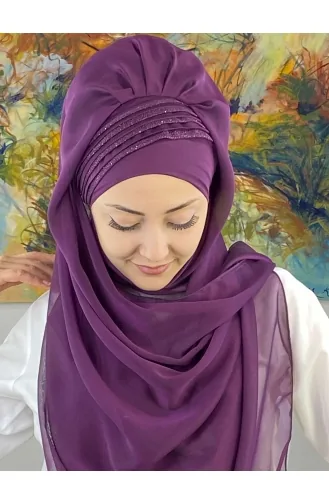 Dunkelviolett Praktischer Turban 4YDSAL27-06