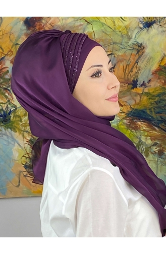 Dark Purple Ready to Wear Turban 4YDSAL27-06