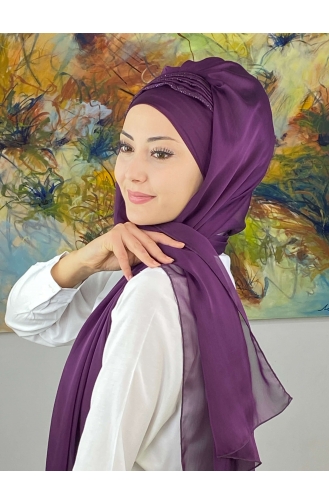 Dark Purple Ready to Wear Turban 4YDSAL27-06