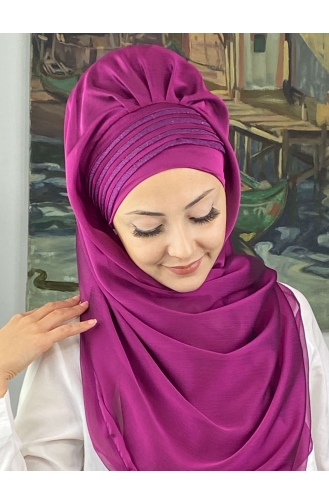 Fuchsia Ready to Wear Turban 4YDSAL27-07