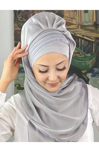 Light Gray Ready to wear Turban 4YDSAL27-08