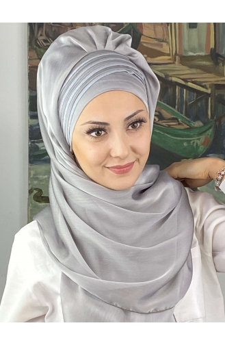 Hellgrau Praktischer Turban 4YDSAL27-08