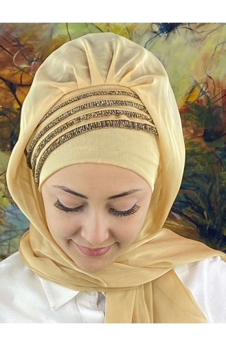 Light Gold Ready to wear Turban 4YDSAL27-09