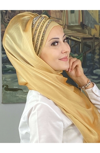 Light Gold Ready to Wear Turban 4YDSAL27-09