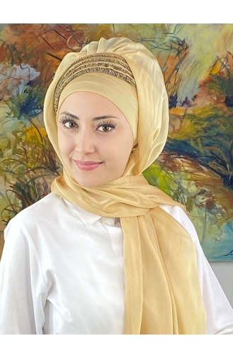 Light Gold Ready to Wear Turban 4YDSAL27-09