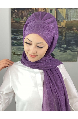 Flieder Farbe Praktischer Turban 4YDSAL42-01