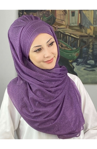 Flieder Farbe Praktischer Turban 4YDSAL42-01