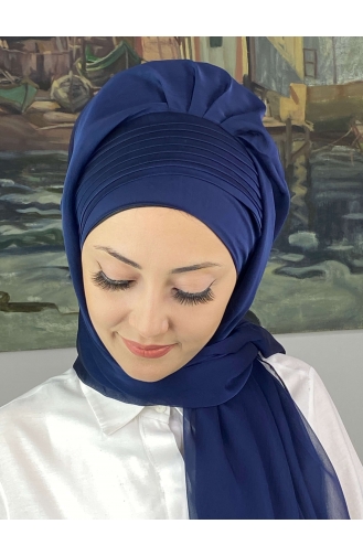 Light Navy Blue Ready to Wear Turban 4YDSAL15-02