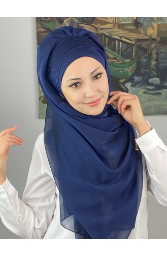 Light Navy Blue Ready to Wear Turban 4YDSAL15-02