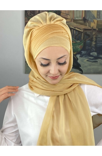 Light Gold Ready to wear Turban 4YDSAL15-04