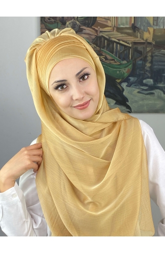 Light Gold Ready to wear Turban 4YDSAL15-04