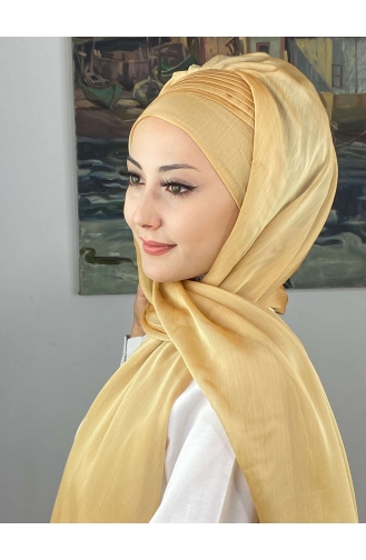 Light Gold Ready to wear Turban 4YDSAL15-04