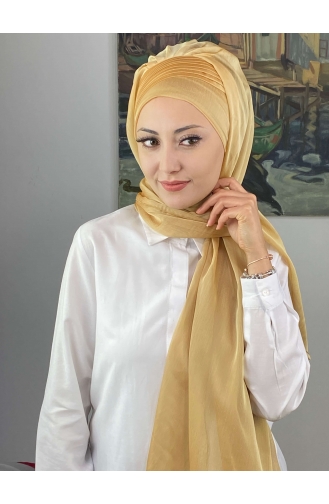 Light Gold Ready to wear Turban 4YDSAL15-04