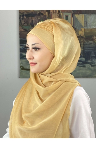 Light Gold Ready to wear Turban 4YDSAL15-04