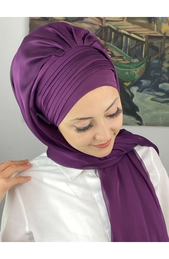 Dark Purple Ready to wear Turban 4YDSAL15-08