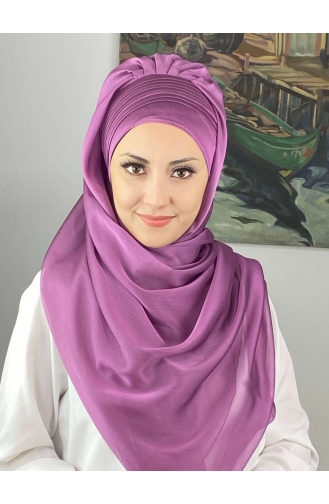 Lilac Color Ready to Wear Turban 4YDSAL15-09