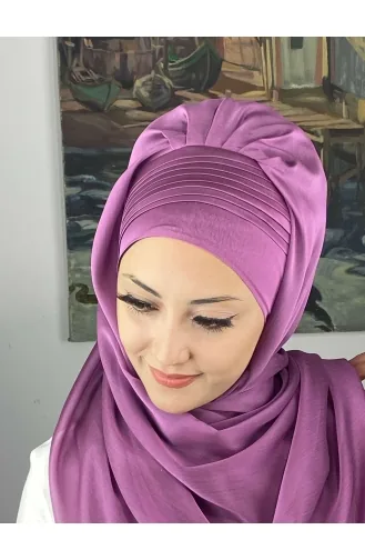 Turban Pret-a-Porter Couleur Lilas 4YDSAL15-09