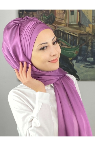 Lilac Color Ready to Wear Turban 4YDSAL15-09