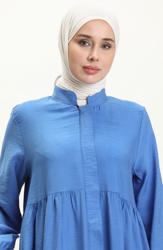 Aerobin Fabric Shirred Abaya 24y8927-01 Indigo 24Y8927-01
