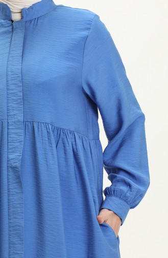 Aerobin Fabric Shirred Abaya 24y8927-01 Indigo 24Y8927-01