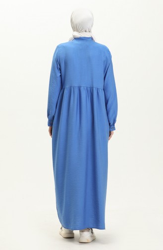Aerobin Fabric Shirred Abaya 24y8927-01 Indigo 24Y8927-01