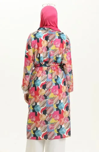 Digital bedruckter Kimono mit Gürtel 24Y8939D-01 Fuchsia 24Y8939D-01