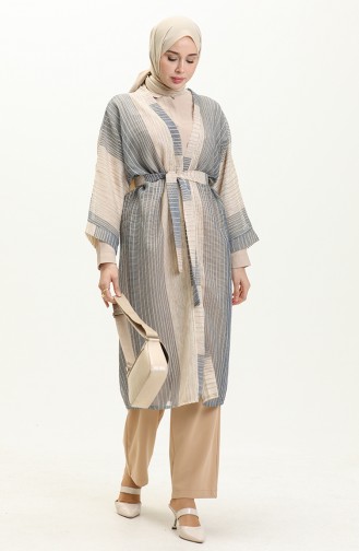 Kimono mit Gürtel 24Y8862-01 Marineblau Nerz 24Y8862-01