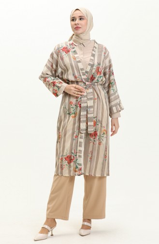 Belted Kimono 24Y8862-02 Mink Red 24Y8862-02