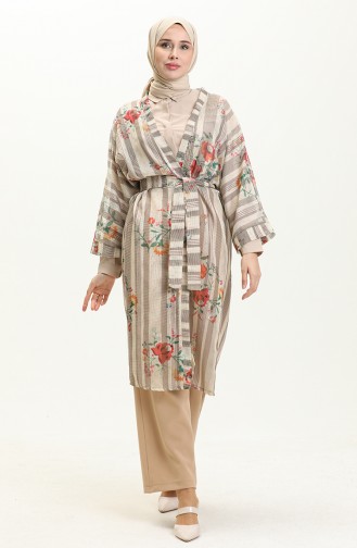 Belted Kimono 24Y8862-02 Mink Red 24Y8862-02