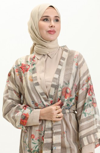 Belted Kimono 24Y8862-02 Mink Red 24Y8862-02