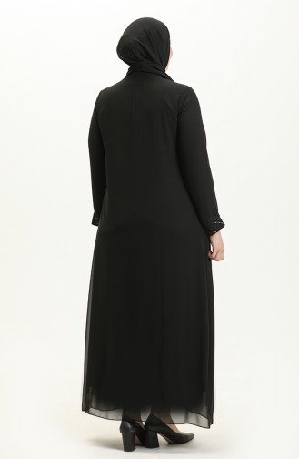 Schwarz Hijab-Abendkleider 2218-03