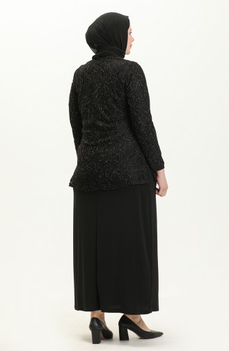 Ensemble de Soirée Deux Pièces Grande Taille 2306-01 Noir 2306-01