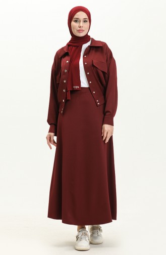 Oyya Jacket Skirt Two Piece Suit 238485-04 Claret Red 238485-04