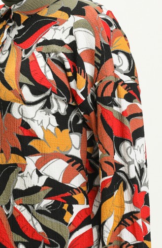 Printed Tunic Pants Two Piece Suit 24Y8956-04 Mustard Black 24Y8956-04